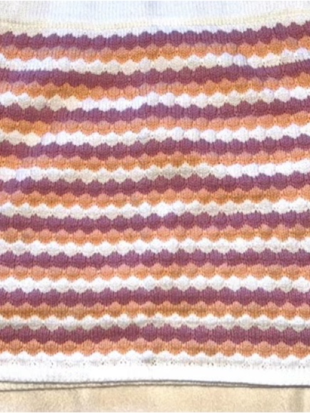 Abercrombie kids White, Pink & Orange Crocheted Stripe Mini Skirt 9/10